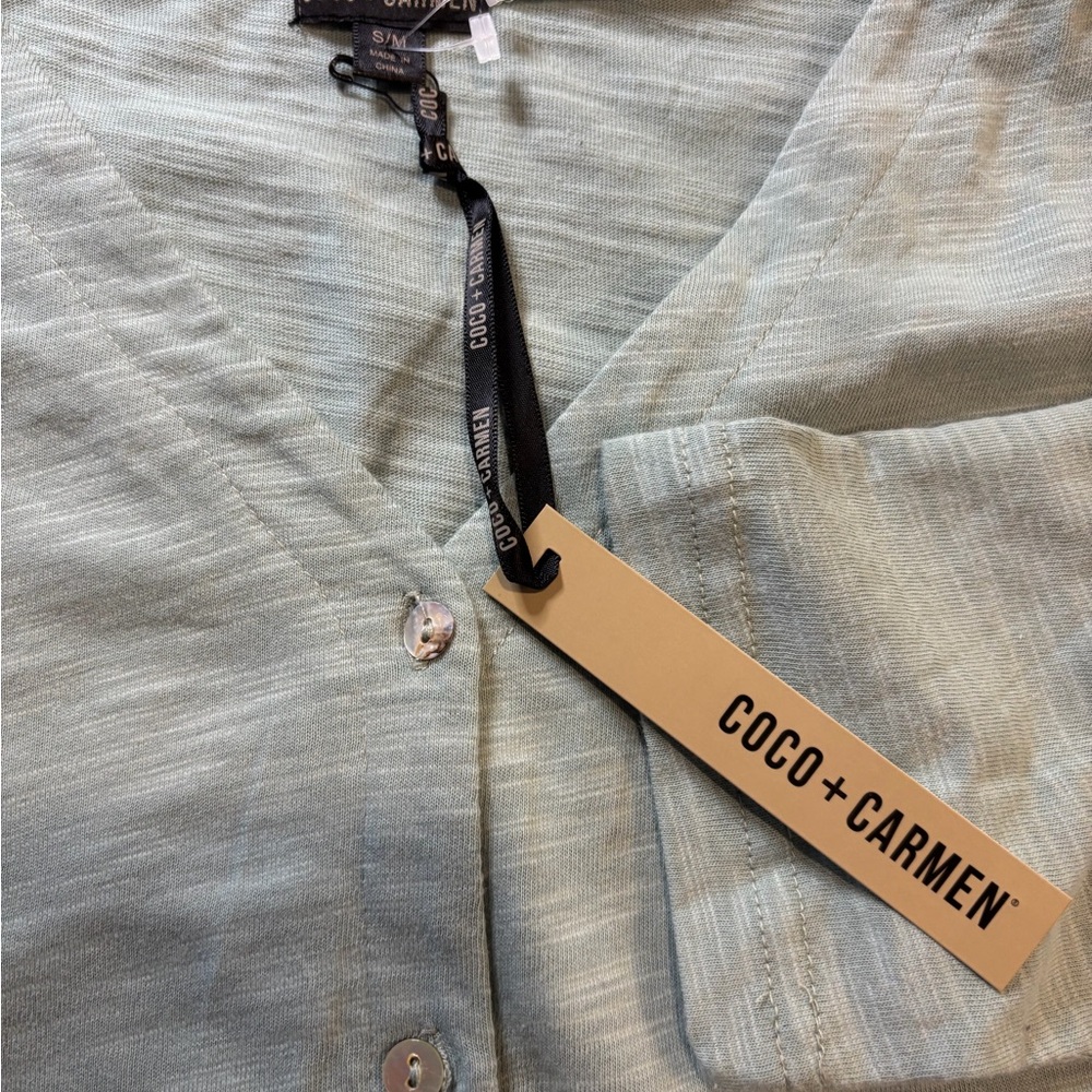 NEW Coco + Carmen Button up‎ Long sleeve Tunic Ruffle BlouseS/M - Picture 6 of 7